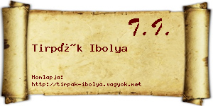 Tirpák Ibolya névjegykártya