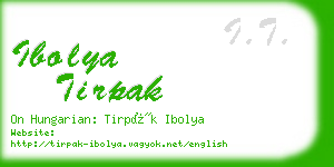 ibolya tirpak business card